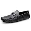 Fashion Comfy Leather Casual Shoes Fashion Style Men's Loafers Breathable Metal Buckle Moccasins Man Comfortable Business Slip On Flats