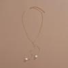 Commuter Ladies Necklace Simple Pearl Pendant Adjustable Metal Clavicle Chain