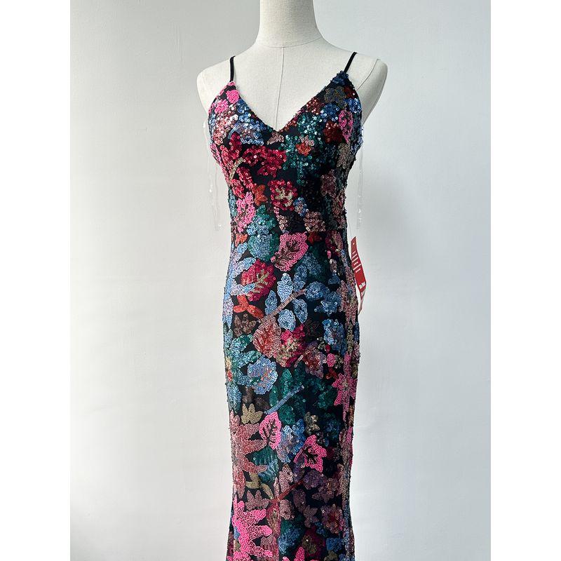Export Pure Original Sequin Open Back Slim-Fit Fishtail Skirt Sling Open Back Dress Dress Long Formal Dress Long Dress for Women