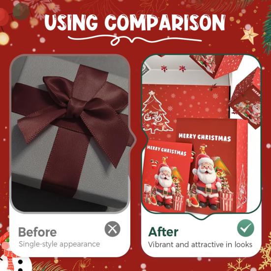 Christmas Surprise Gift Box Pop-Up Explosion Money Box for Cash Jewelry DIY Holiday Birthday Anniversary Party Present