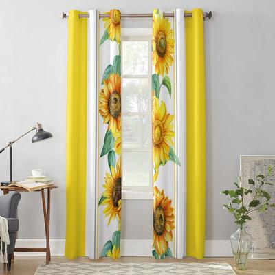 Gelbe Aquarell-Sonnenblume Moderne Fenstervorhänge für Wohnzimmer Schlafzimmer Vorhang Küchenbehandlung Jalousien Vorhänge