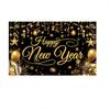 Black Gold 2026 New Year Backdrops Colorful Balloon Photo Background Party Background  Photo Studio