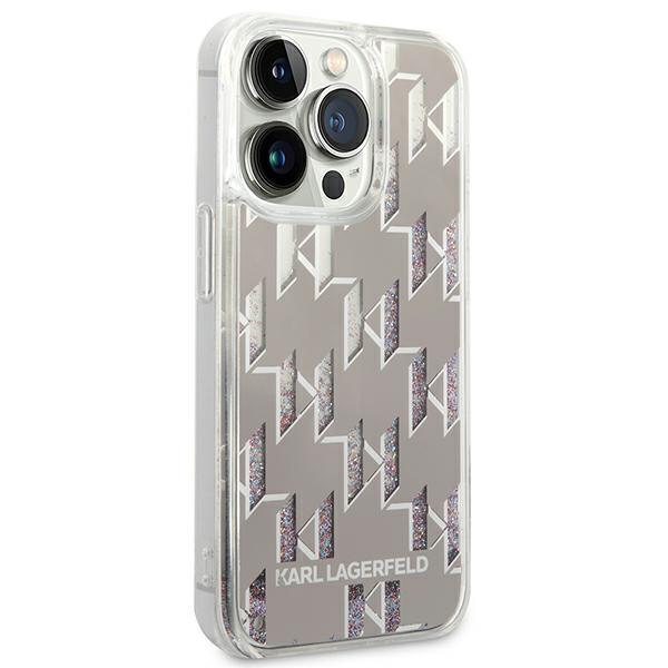 Karl Lagerfeld Klhcp14Llmnms Iphone 14 Pro 6,1 Hardcase Srebrny/Silver Liquid Glitter Monogram