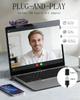 Rujcloud 4K Webcam for PCs with Microphone and Remote Privacy Plug and for and Video Calls Windows/MacOS/Android/Linux Control, Cover, Play, PDAF,