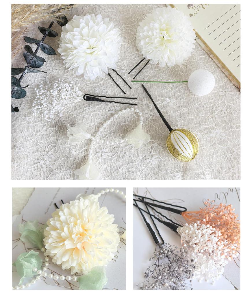 [Baramoly] Hair Ornament - 9 Colors Available - Yukata, Ping Pong Chrysanthemum, Coming-of-Age Ceremony, Japanese Clothing Accessory, Graduation
