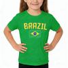 Brazil Flag Retro Style Graphic Children Shirt Kid Boys and Girls Summer Cotton Short Sleeve Little Soccer Fan Casual Daily Wear