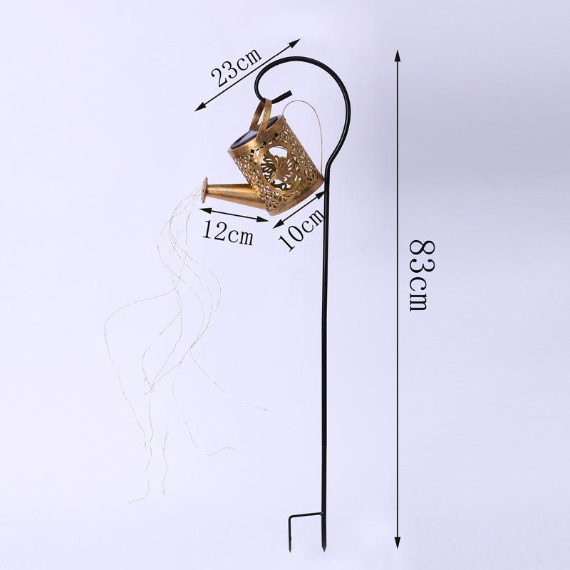 JYL TS/004,Solar Decorative Garden Ground Stake Light Iron Watering Can Lantern for Outdoor Landscape and Patio Ornament