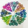 New 7pcs/lot Double Color Polyhedral Dice Set D4 D6 D8 D10 D12 D20 Digital Dice for Table Games Entertainment Playing Board Game