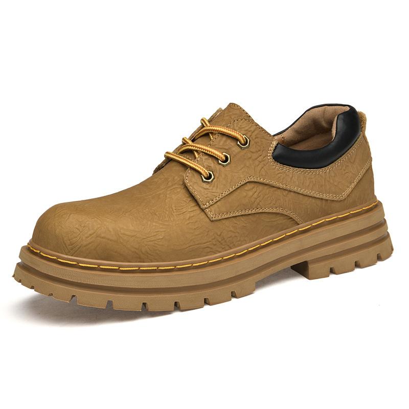 Herrenschuhe Herbst Neue Freizeitschuhe aus echtem Leder Cargo Board Schuhe im britischen Stil Retro Low Top