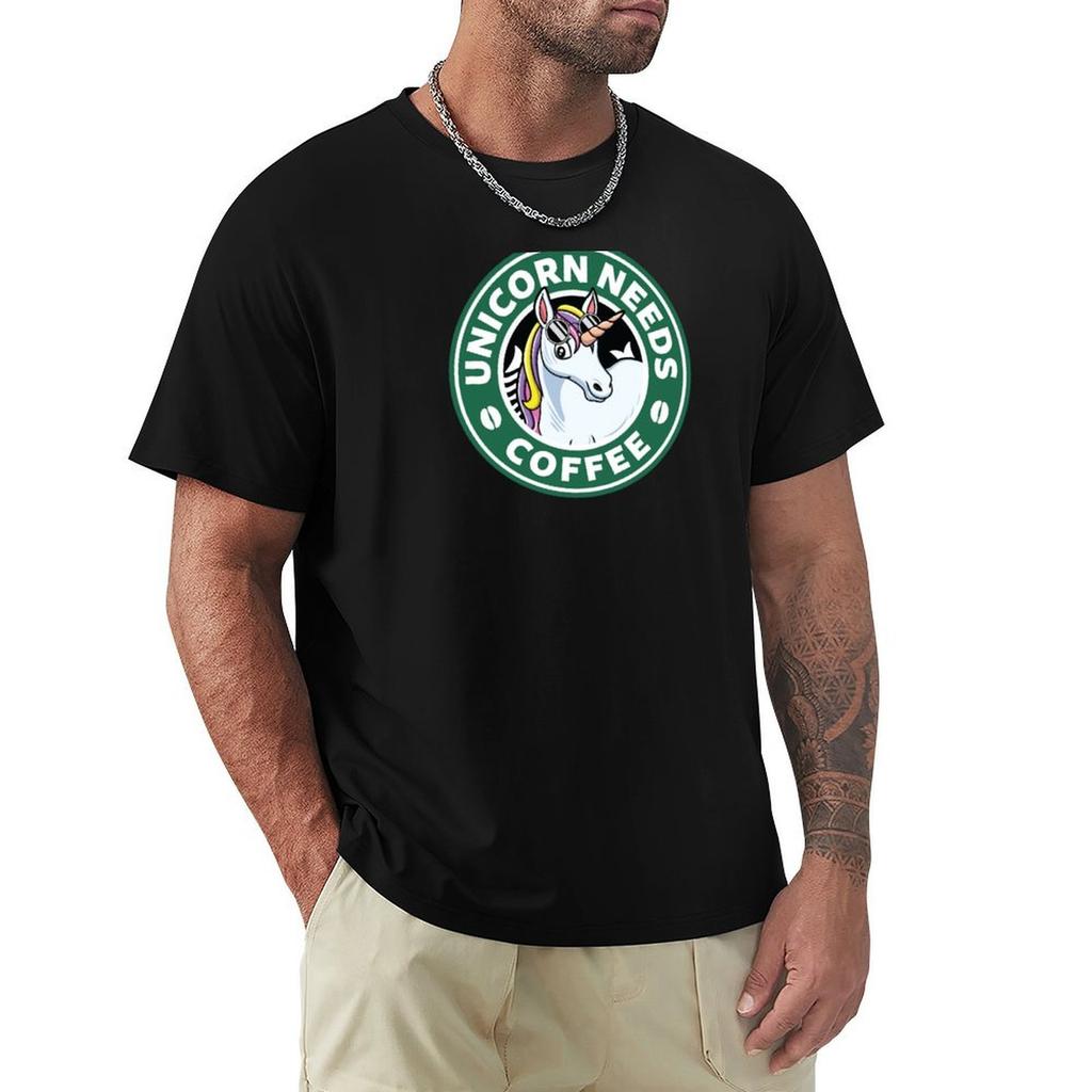 Unicorn Needs Coffee TShirt Plus Size All Match Tee Shirt