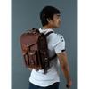 Mochila de couro conversível 2 em 1 para laptop | Mochila de couro marrom vintage para laptop | Bolsa de couro para laptop para homens e mulheres