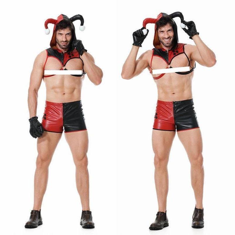Verführerisches Bühnenoutfit für Nachtclubs Herren Halloween Clown Dessous