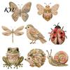 Kreative Hobby-Sets Garten-Tier-Patchwork DIY-Kit, Floraler Stoff Nähen Niedliche Textilkunst Starter-Kit Schmetterling Vogel Basteln für Erwachsene, Zuhause