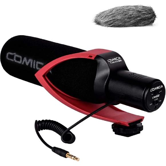 COMICA CVM-V30 PRO Camera Microphone Super-Cardioid Condenser Shotgun Microphone for Canon Nikon Sony Panasonic DSLR Camera красный