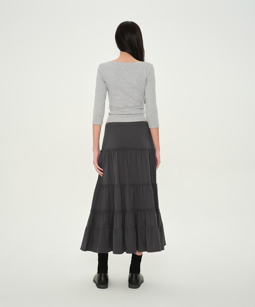 Musinsa Standard Woman Women'S Jersey Tiered Long Skirt [Grey]