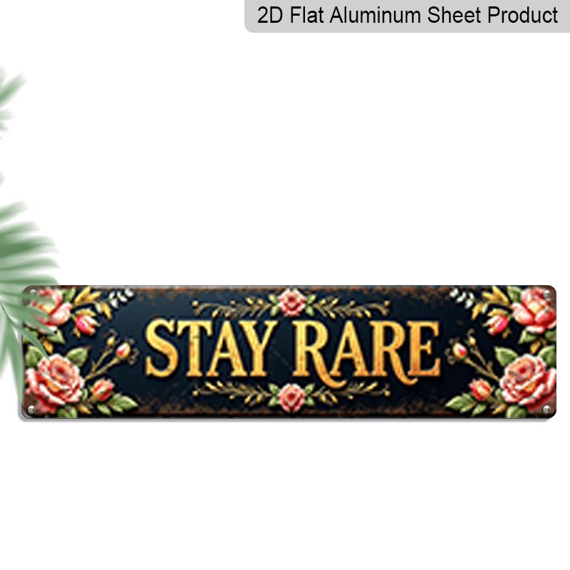 

2D Flat, 1pc, Retro STAY RARE Metal Sign, Aluminum Decorative Sign, Perfect for Vintage Decor. This Farmhouse Wall Art Serves As A Boho for Home 40cm x 10cm