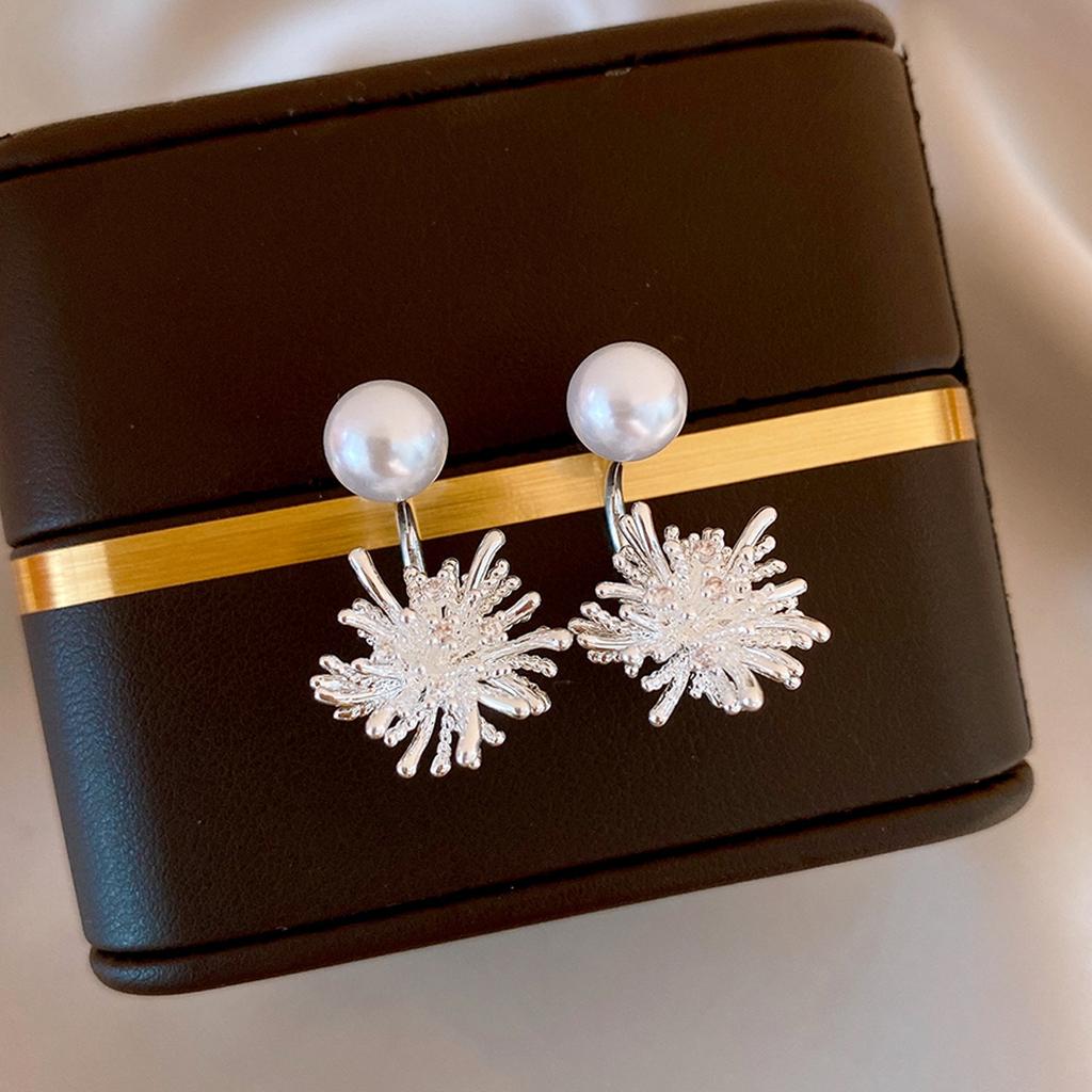 Cold wind super flash zircon snowflake fireworks stud earrings temperament versatile earrings earrings