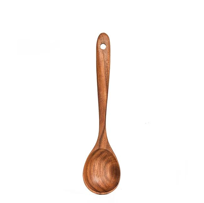 1/7Pcs Wooden Cooking Utensils, Kitchen Utensils for Nonstick Cookware - Turner Soup Spoon Spatula Strainer