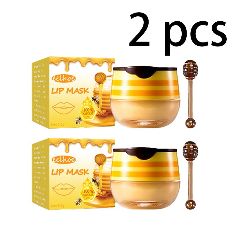 

EELHOE Медовая маска для губ Увлажнение сухих губ Увлажняющий Отшелушивающий Уход за губами Восстановление Улучшение линий губ Медовый бальзам для губ