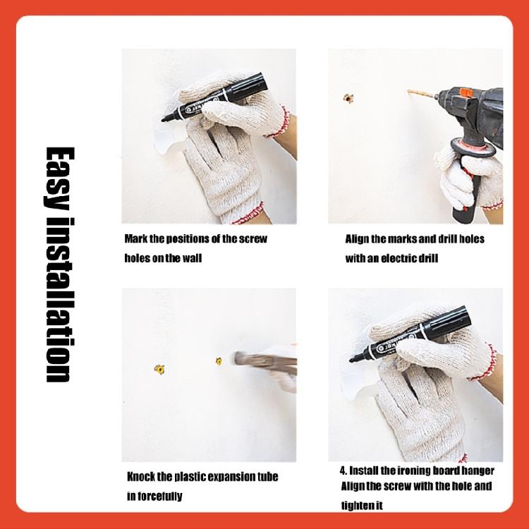 Multi Purpose Steel Ironing Board Hook Foldable Design Space Saving Solution With Included Mounting Hardware For Home