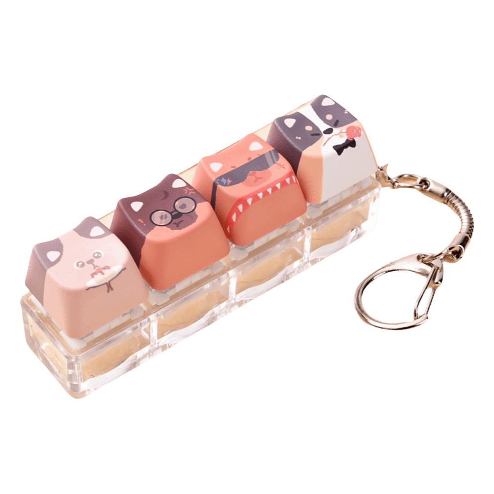 Keyboard Stress Relief Clicker Mechanical Creative Dog Keychain  Children Adults