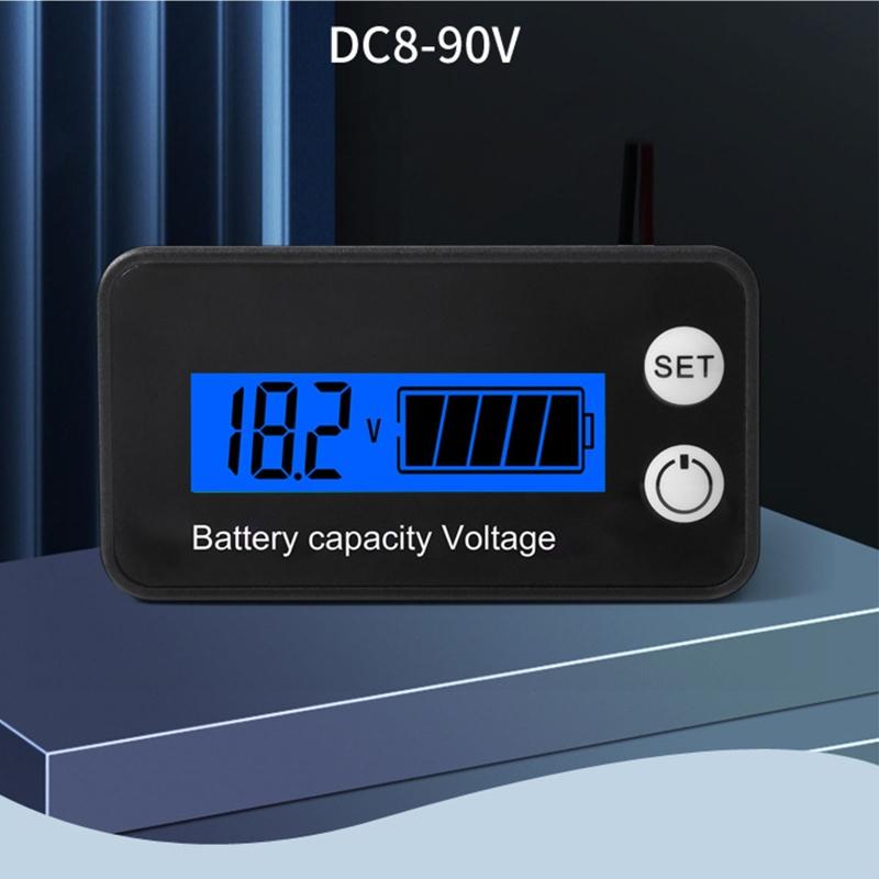 Portable Battery Meter Battery Capacity Voltage Indicator Battery Gauge Monitor for Smart Calibration Battery Status Tes