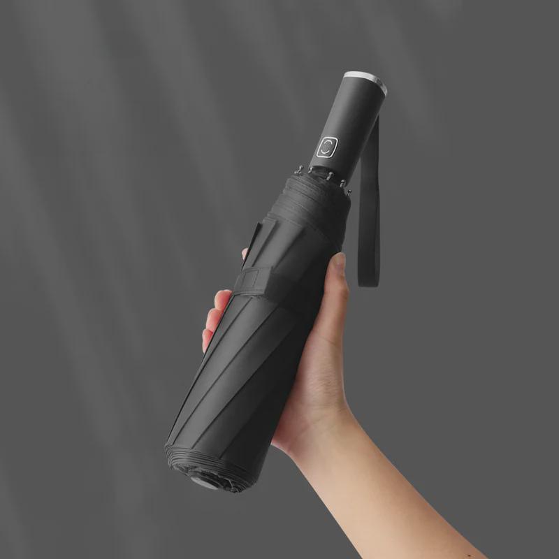 New Mi 3 Fully Automatic Ten-Rib Black Folding Sunscreen Umbrella