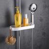 Bathroom Accessories Storage Plastic Soap Holder Shampoo Tray Toilet Shelf Showerhead Lifting Bar Mounted Shower Head Holder