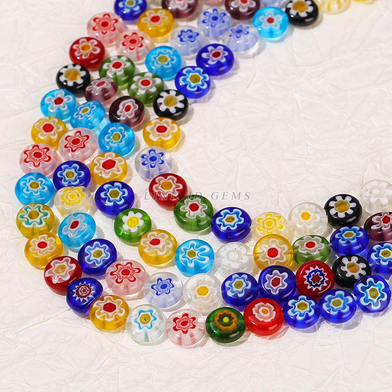 Jingde Thousand Flower Lampwork Floral Glass Beads for DIY Jewelry Accessories