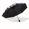 Soccer Ball Pattern Automatic Folding Umbrella  Simple Eight Rib Design, Bright Color Pattern, Durable Iron Frame, Ideal for Travel and Outd