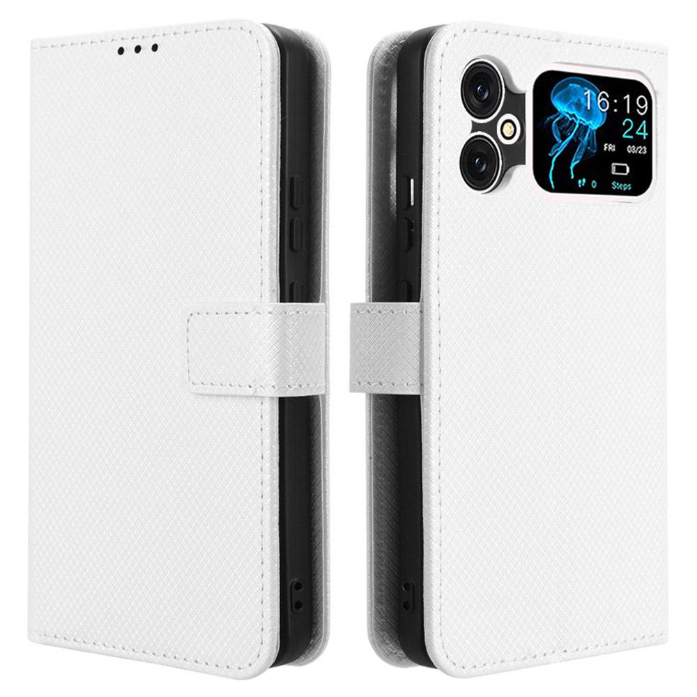 

Для Cubot A20 Чехол из ПУ кожи с ромбовидной текстурой, кошелек, чехол для телефона White