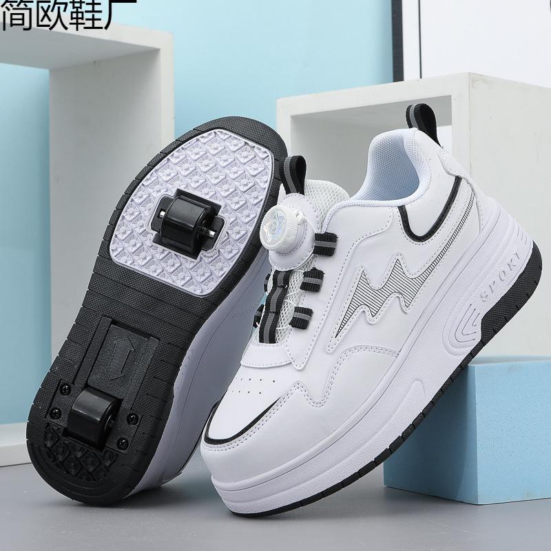 Student runaway shoes four-wheel children's wheel skates men's and women's retractable and lightweight shoes with wheels new