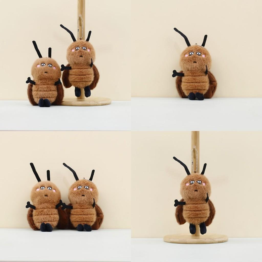 Adorable Cartoon Cockroach Plush Toy Creative Insect Keychain Cute Doll 14cm