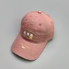 Cute Cartoon Rabbit Embroidered Baseball Cap Women Show Face Small Shade Sweet Cap