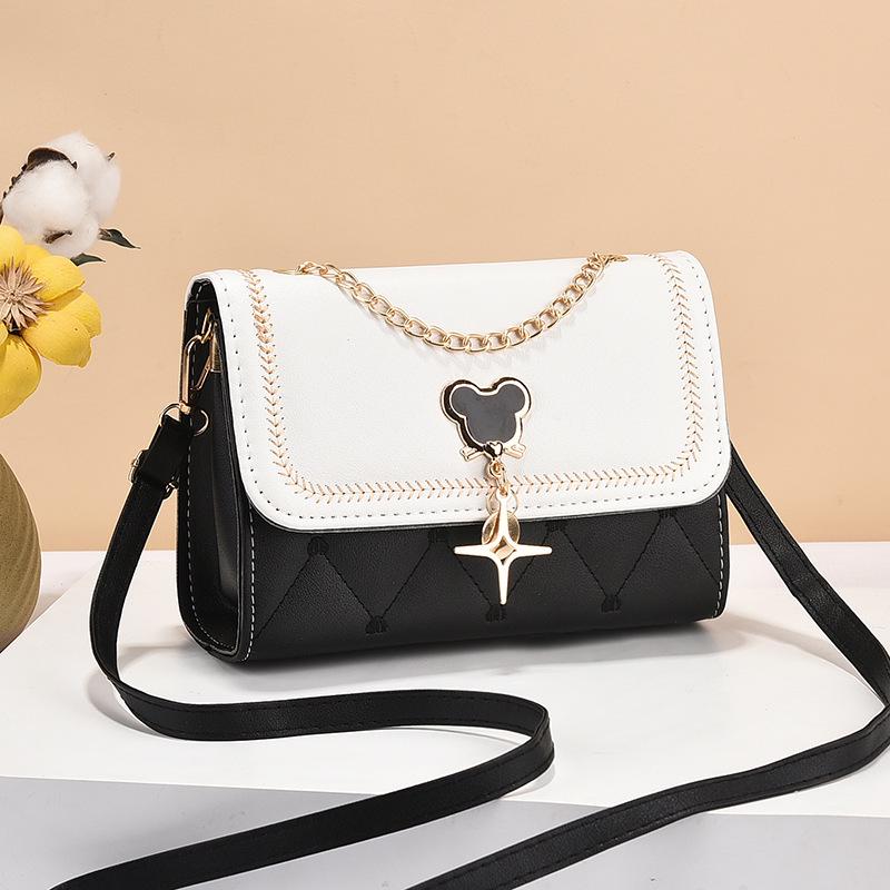 Mickey Women's Fashionable Crossbody Bag: Trendy, Textured, High-End Small Square Shoulder Bag