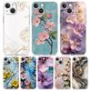 Phone Case For iPhone 17 Air Cases iPhone 16 15 12 13 14 Pro Max SE 7 8 Plus iPhone11 Clear Soft Cover Flower Marble