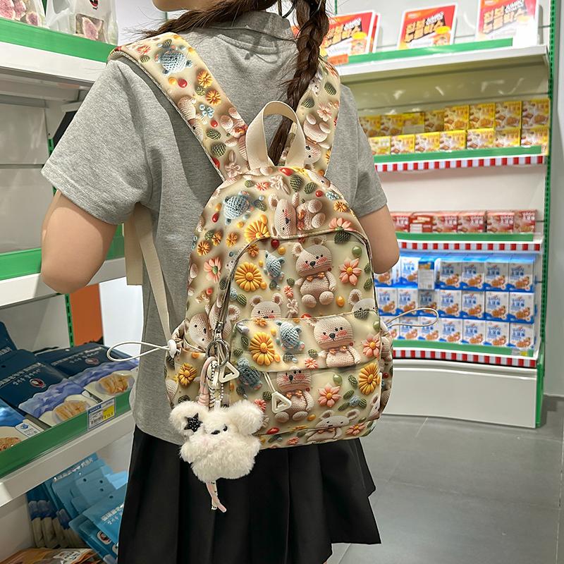 Three-Dimensional Cartoon Backpack for Junior High School Students Lightweight Schoolbag Printed Small Backpack