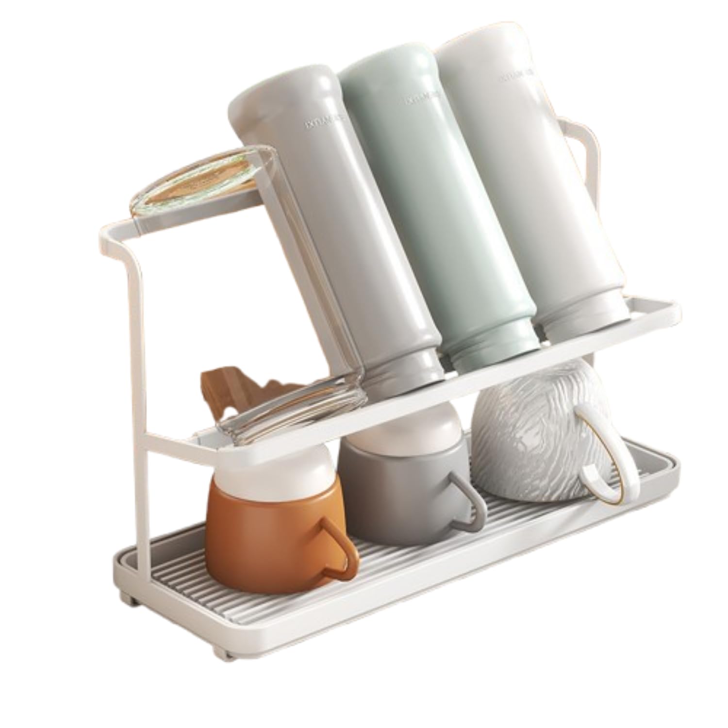 

Crystal Craft Dish Drainer Rack for Water and Baby Stylish Kitchen Storage Cups, Bottles, Bottles, [White] белый