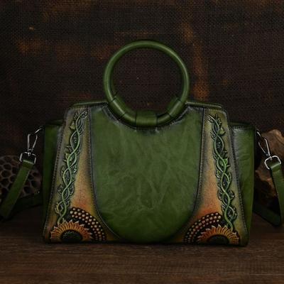 Vintage Reliéfna Vynikajúca Kabelka Veľká Kapacita Všestranná Taška cez Rameno Crossbody pre Ženy