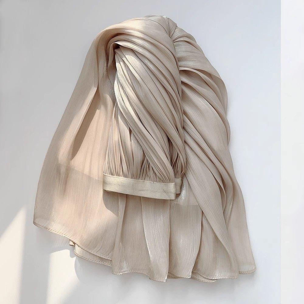 

Glazed Ice Silk Wide-Leg Pants for Women - 2026 Summer Flowing Gauze Skirt Pants S 80-95 jin