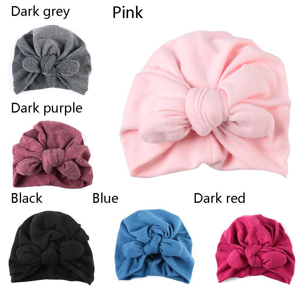 Toddler Head Wrap Winter  Elastic Knotted Rabbit Ear Baby Hat Cotton Headwear Caps