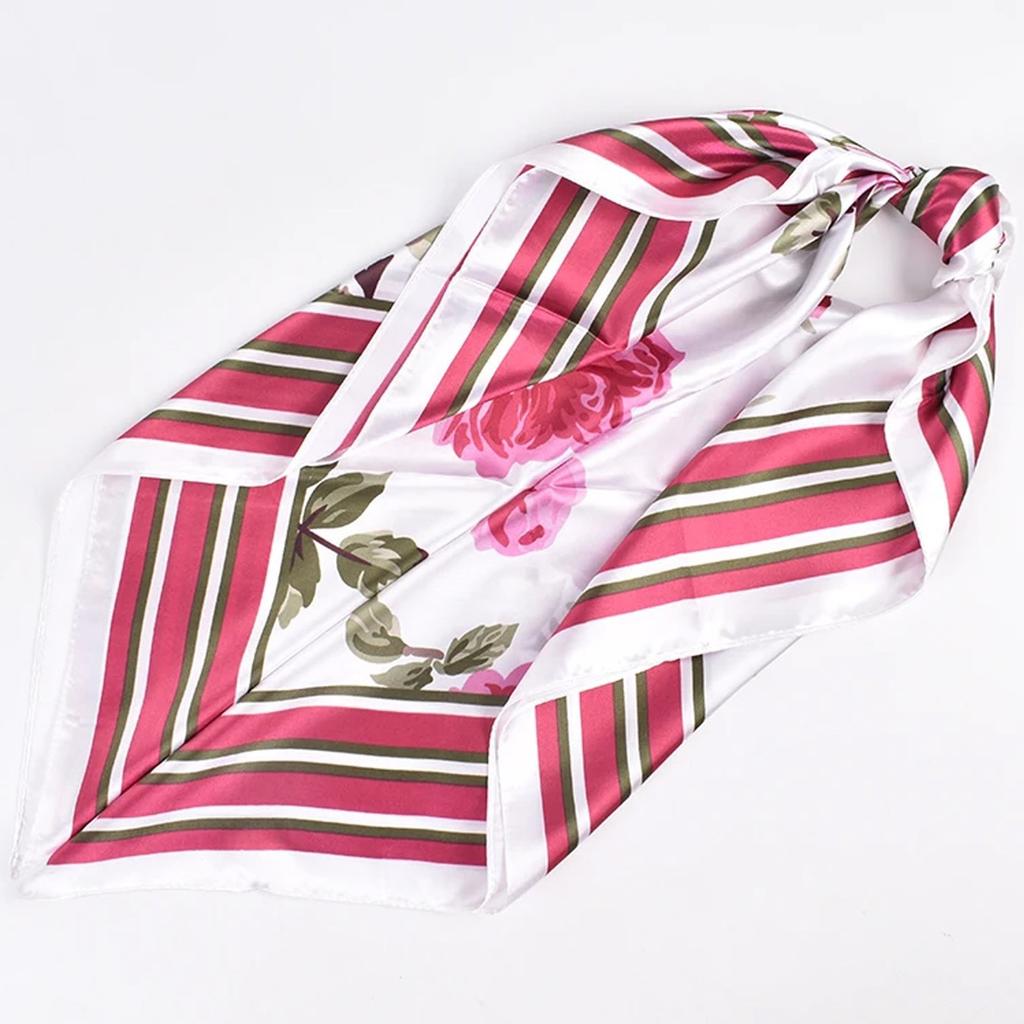 New retro rose printing 91 imitation silk square scarf female foreign high-end temperament silk scarf