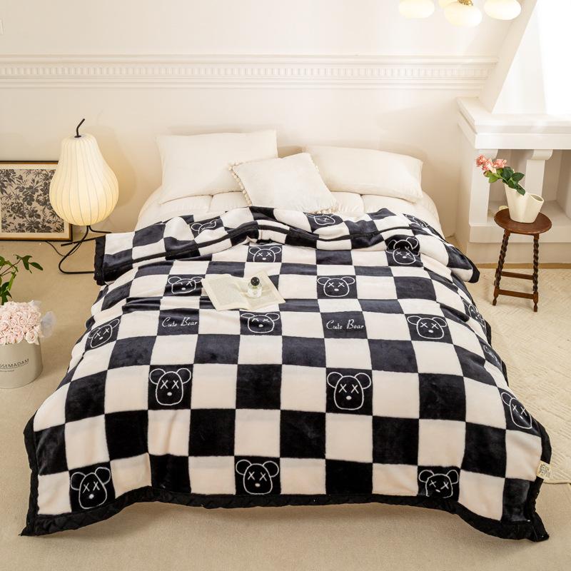 Double-Layer Thickened Fleece Blanket for Single or Double Use Autumn/Winter Cover Blanket