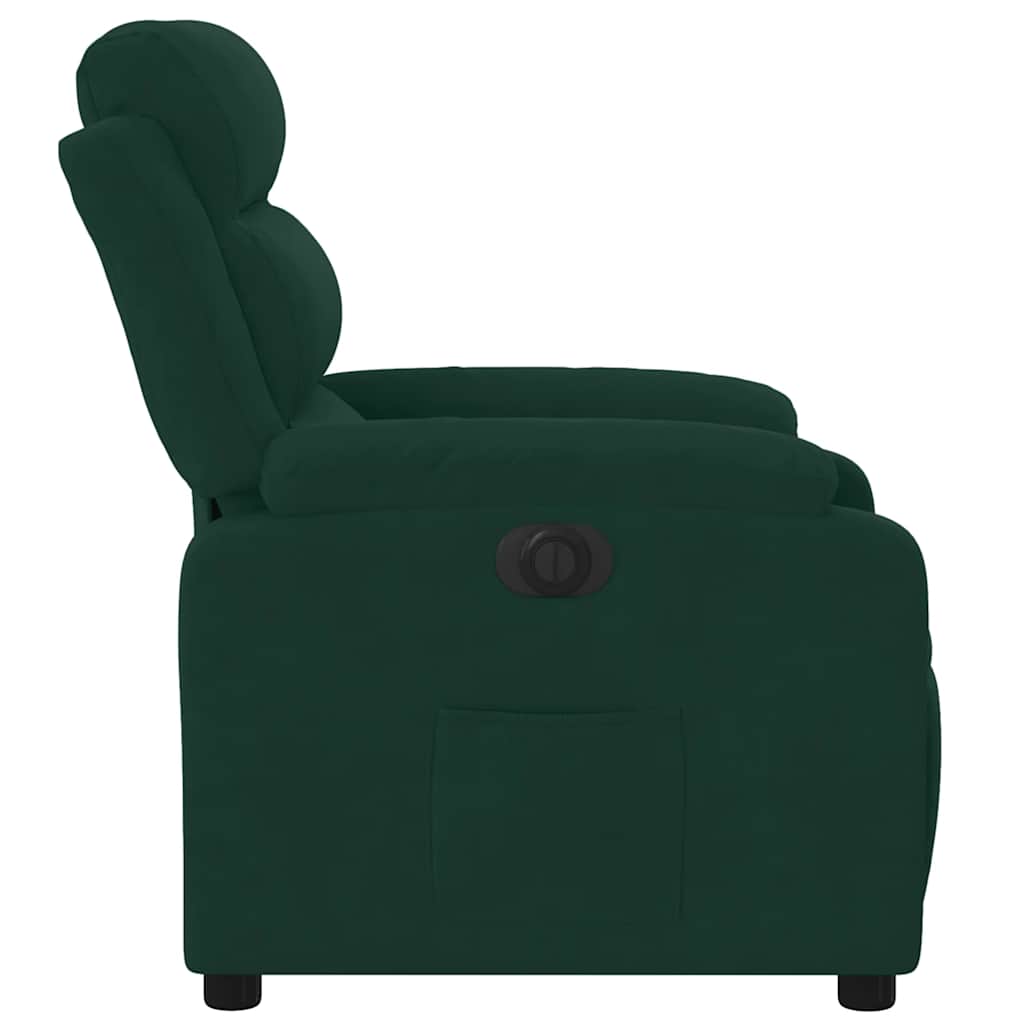 Electric Recliner Chair Dark Green Velvet