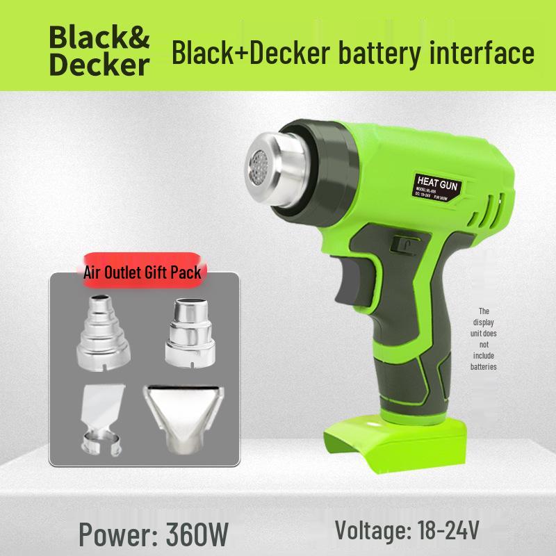Cordless Lithium Battery Hot Air Gun for Heat Shrink Film, Car Stickers, Grout Sealing - Compatible with Makita, Milwaukee, DeWalt.
