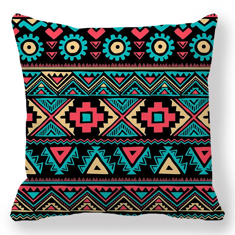 Bohemian Ethnic Style Collection Digital Printing Short Plush Pillow Covers For Car Sofa Office Cushion Cover Home Goods