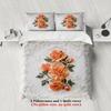 Floral Embroidered Bedding Set White Orange Rose Pattern Bedding With Duvet Cover Pillowcases For Bedroom