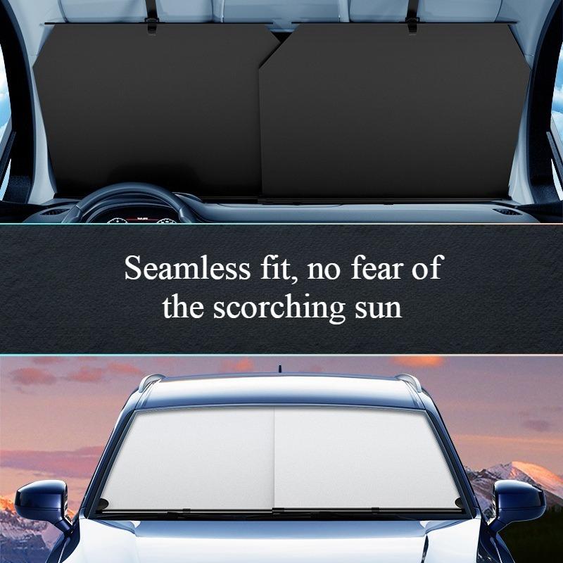 Universal Car Sunshade Automatic Retractable Curtain Car Sun Protection Heat Insulation Front Windshield Visor Cover