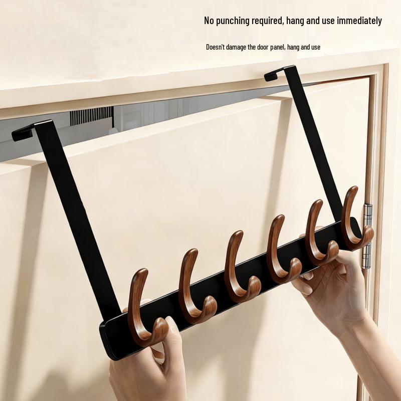No-Drill Over-the-Door Hook Rack