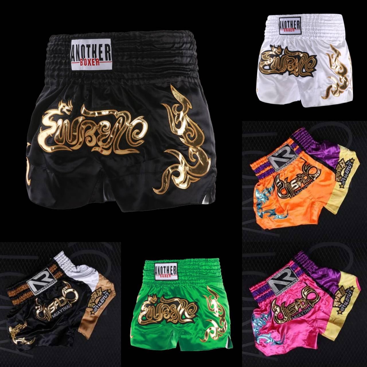 Pantaloncini Muay Thai Donna Uomo Bambino MMA Kickboxing Boxe Allenamento Pantaloni Rosa Viola Ricamo Grappling Sparring Combattimento Pantaloncini